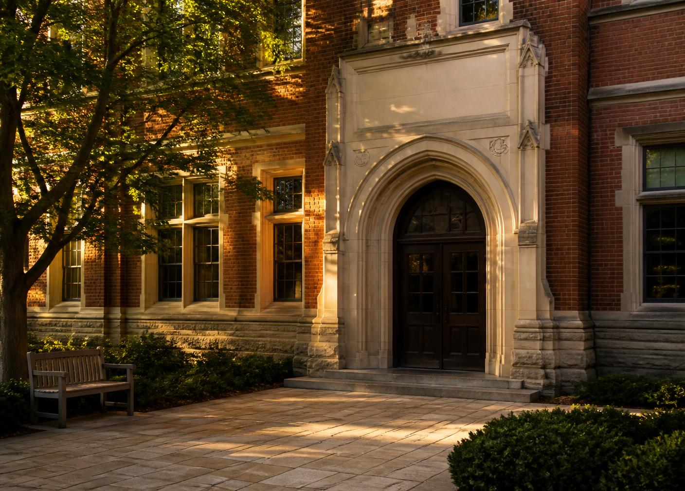 The entrance to Northbridge English Academy on Bridge Street, Manchester
